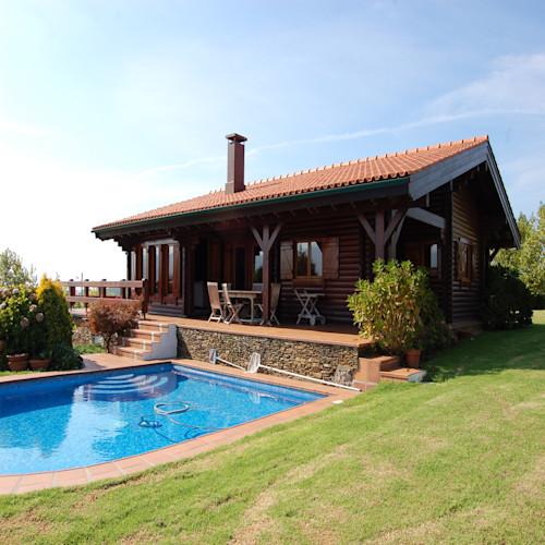 Diseños de casas de campo rusticas con piscina