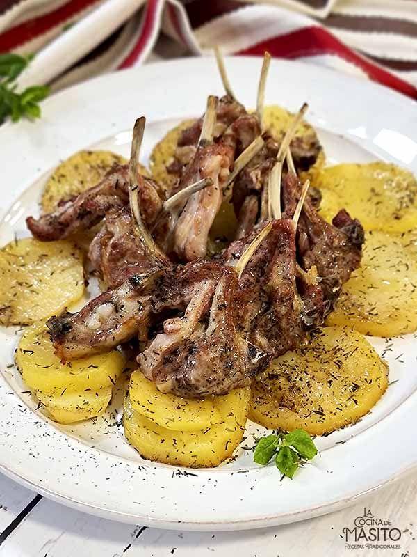 Receta de chuletas de cordero con patatas