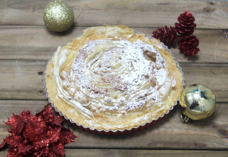 Tarta flor de turrón