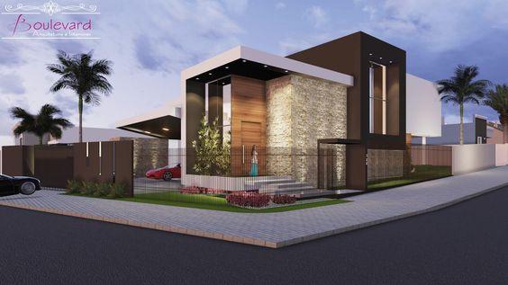 Fachadas de casas en esquina modernas