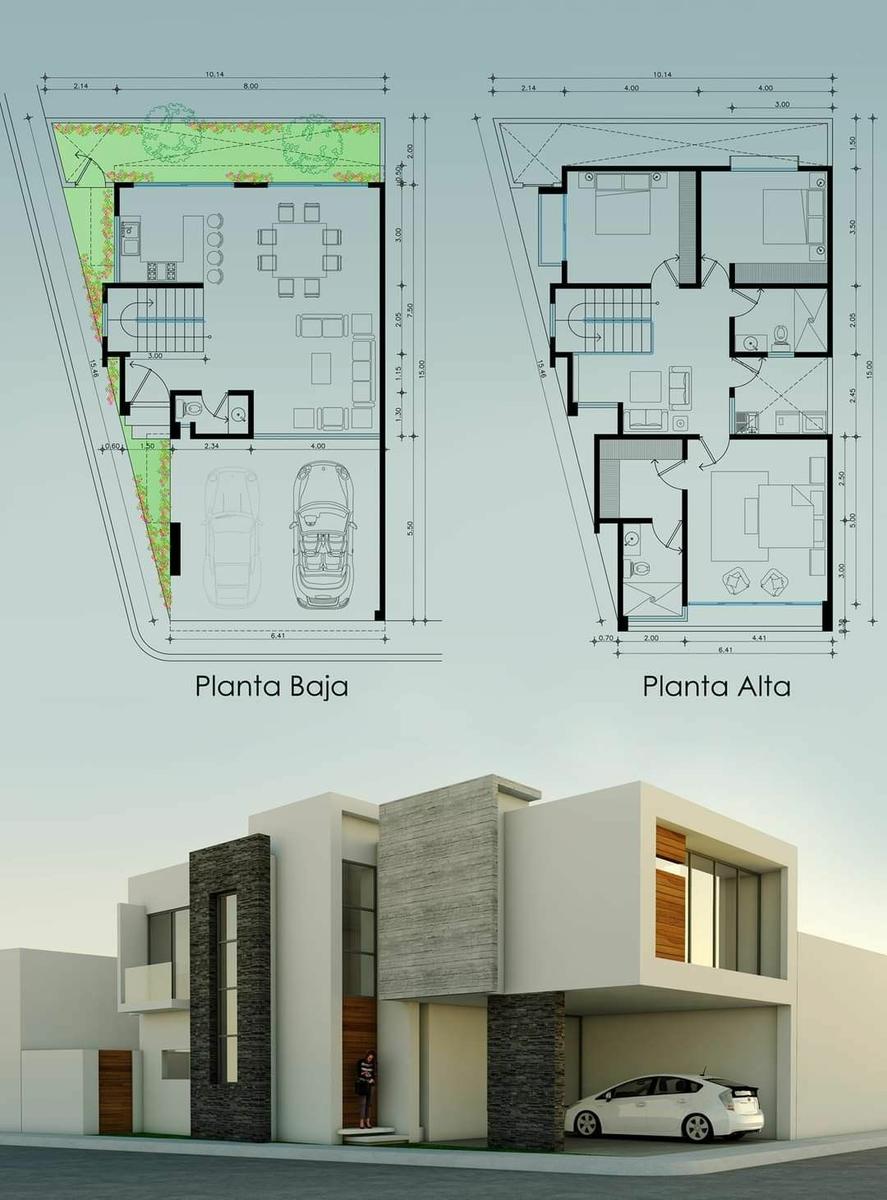 Planos de casas esquineras modernas