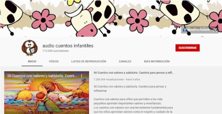 captura de un canal de audiolibros infantiles