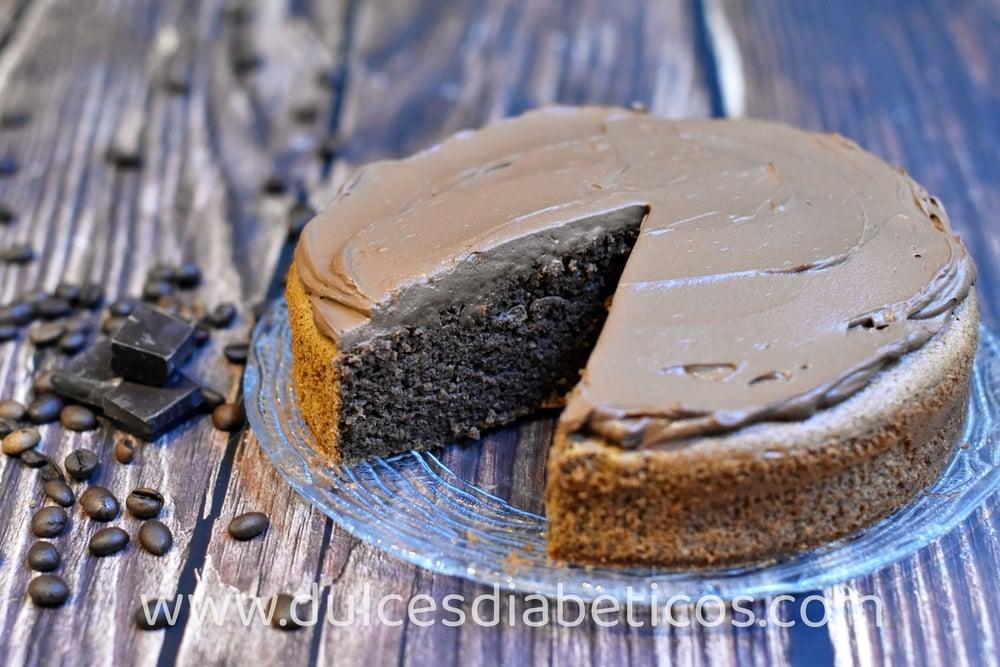 Bizcocho de cafe y chocolate sin azucar