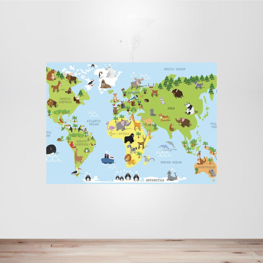 Cuadro mapamundi infantil