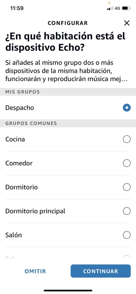 Configurando lugar Alexa