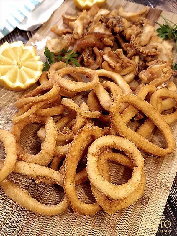 Calamares fritos crujientes