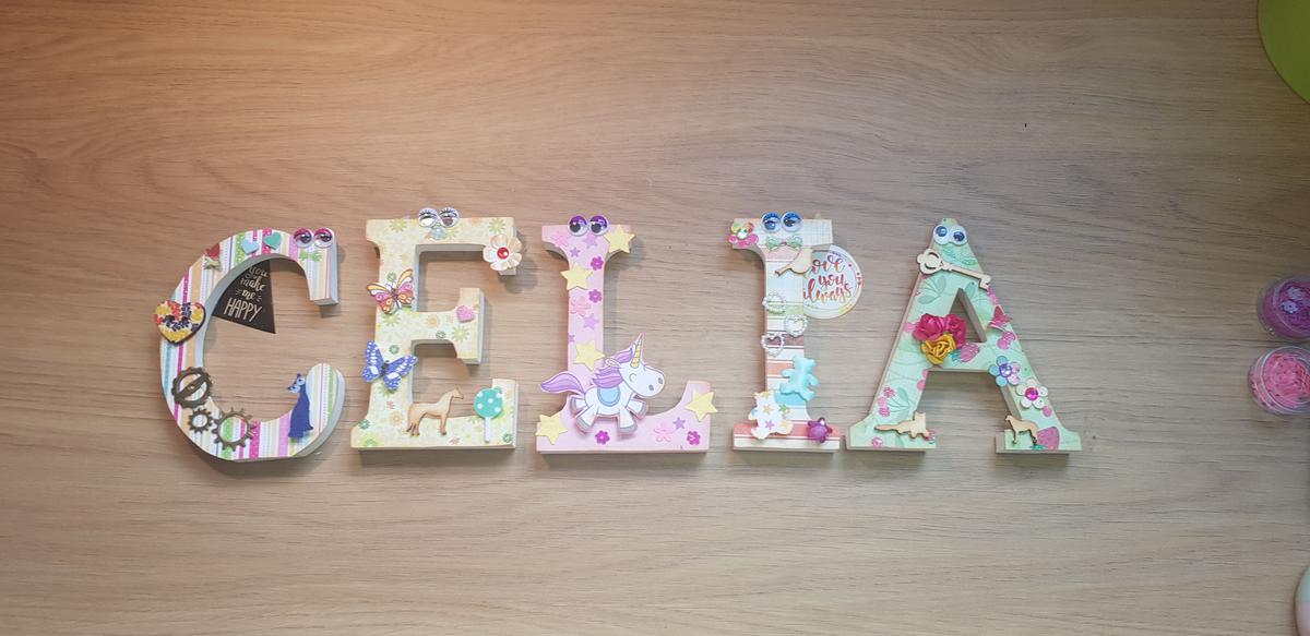 Letras decoradas nombre Celia