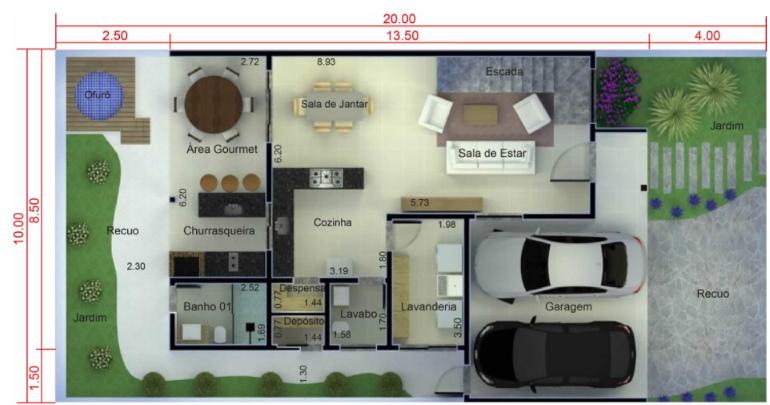 Plano GRATIS de Casa con Fachada Moderna 211m2 | Decoración