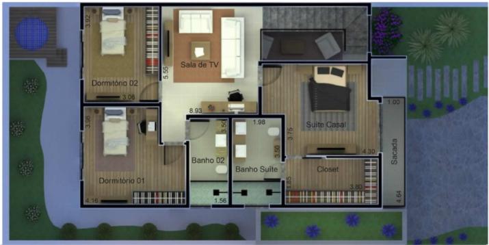 planta superior con medidas