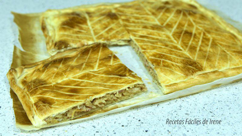 receta de empanada de bacon, pollo y puerros