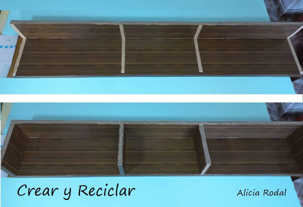 En este tutorial te enseño cómo se hace una mesa con repisa para hacer que tu mueble escritorio sea más grande. Vamos a reutilizar cajas de cartón y rollos de cartón del papel higiénico.
