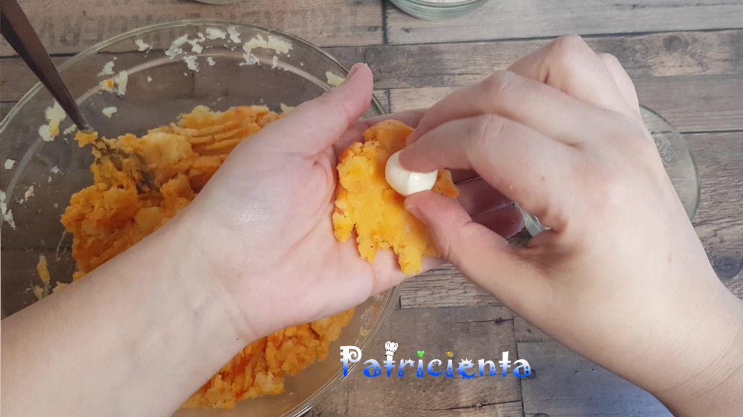 Bolitas de patata, sobrasada y mozzarella - Patricienta Cook