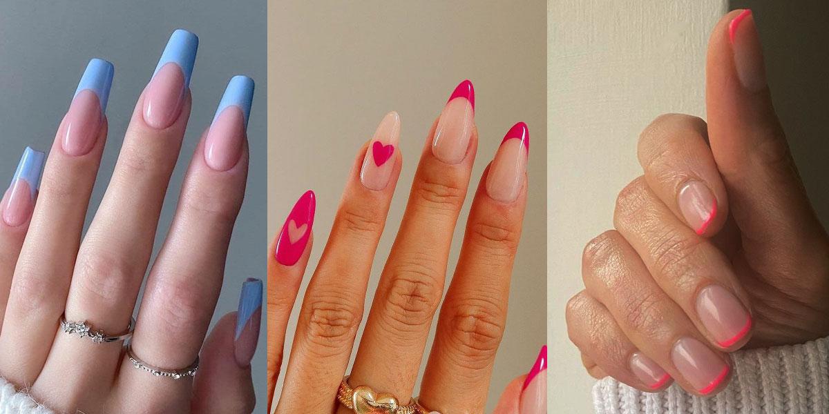 Tendencias de uñas 2022 francesa con color