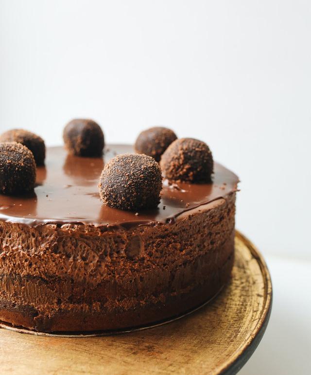 Tarta con ganache de chocolate
