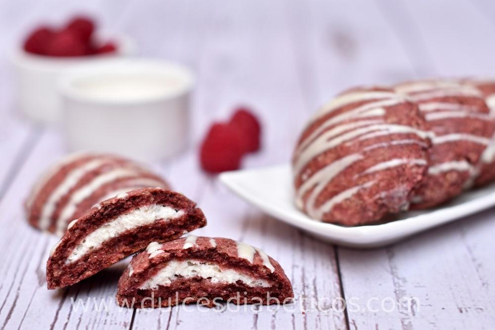 Red velvet cookies keto y sin azucar