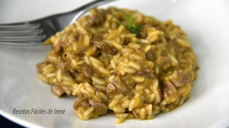 receta de arroz con carrilleras o carrilladas en salsa, receta de aprovechamiento