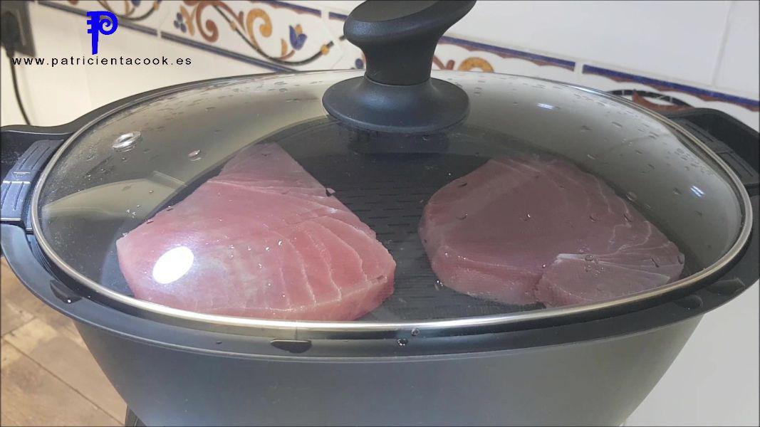 Atún salsa de pistachos en trending cooking. Cocina a 3 niveles.