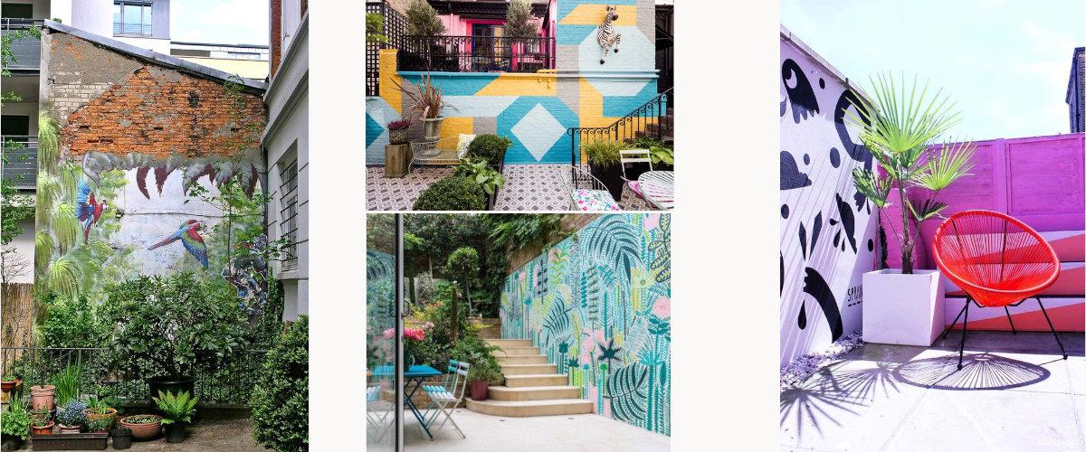 Murales en jardines y patios