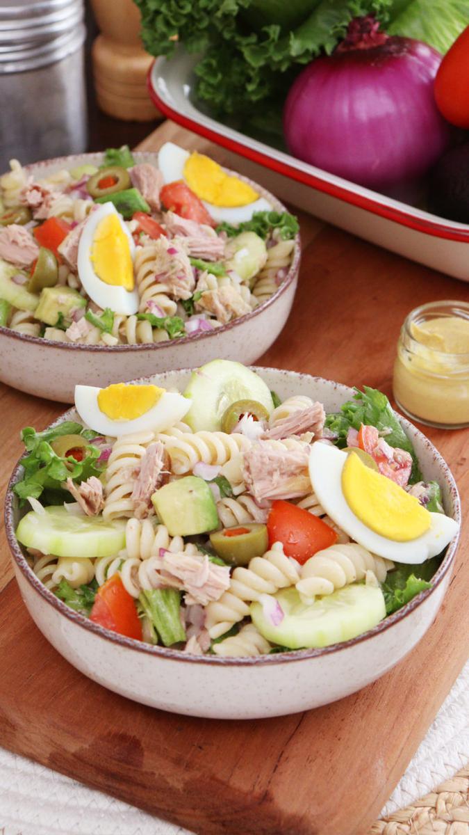ensalada de atun pasta palta huevo