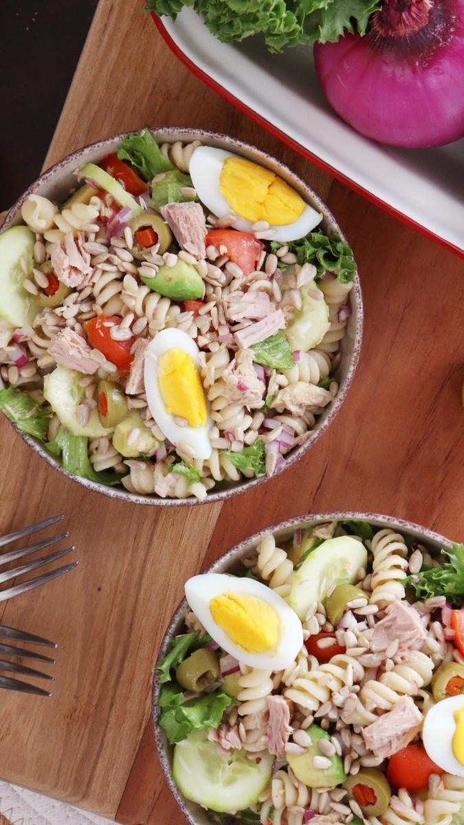 ensalada de atun pasta palta huevo