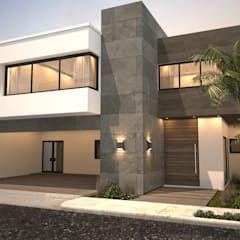 Casas de dos pisos con cantera y teja