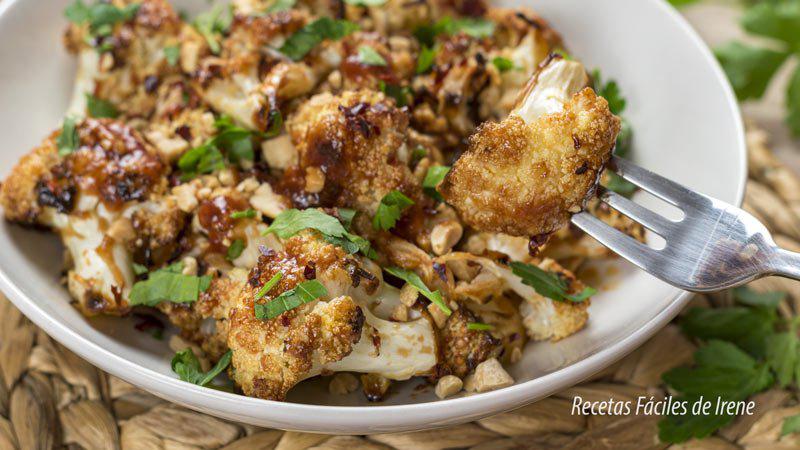 receta de coliflor con salsa barbacoa al horno
