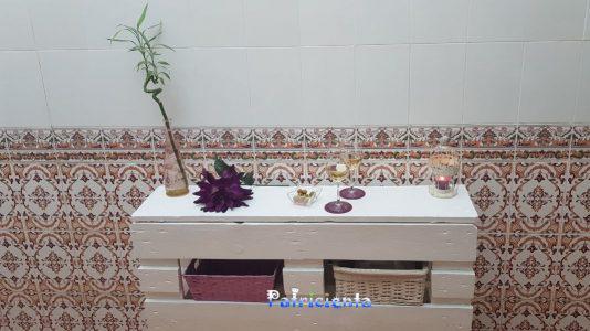 Mesa exterior con palets