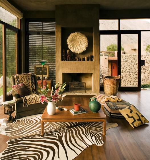 Interiores de una casa de campo moderna