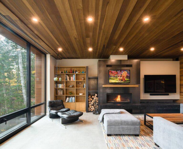 Interiores de una casa de campo moderna