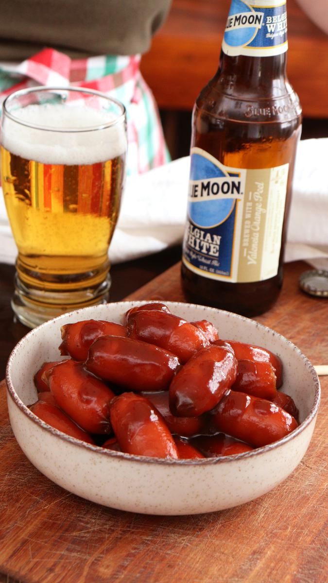 salchichas barbacoa bbq cerveza