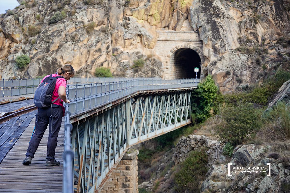 Puente del Poyo valiente, construido en curva, entre los túneles 6 y 7. Camino de Hierro. Arribes del Duero. Salamanca. Castilla y León. España. © Javier Prieto Gallego