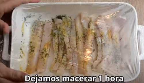 macerar fingers de pescado