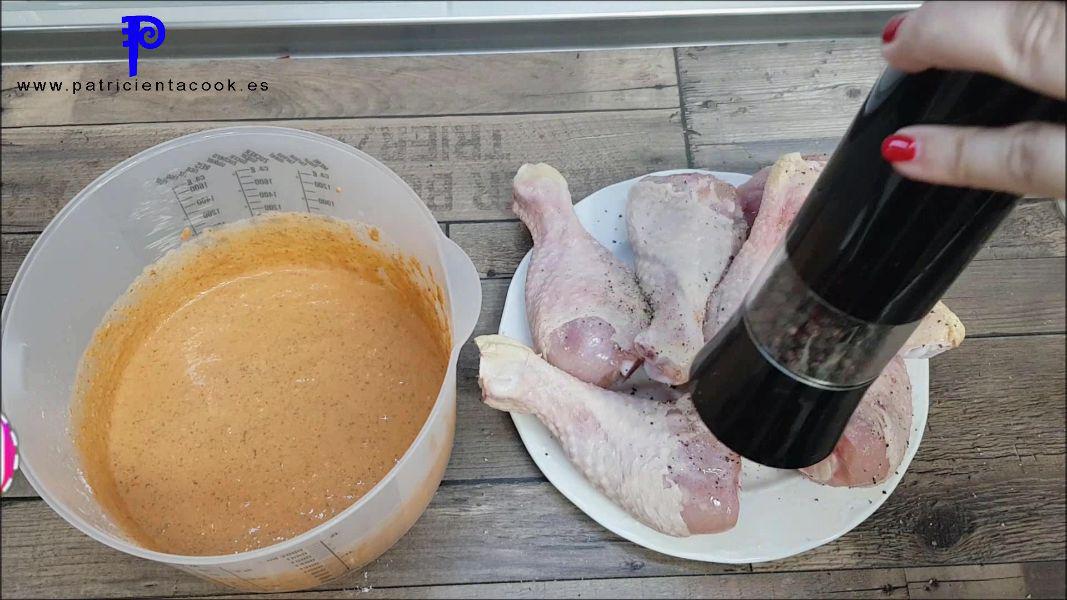 Muslos de pollo rebozados crujientes en freidora de aire 9 en 1 de Lidl. Patricienta Cook