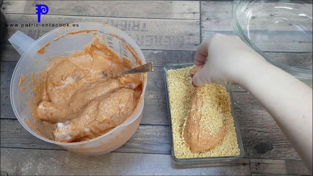 Muslos de pollo rebozados crujientes en freidora de aire 9 en 1 de Lidl. Patricienta Cook