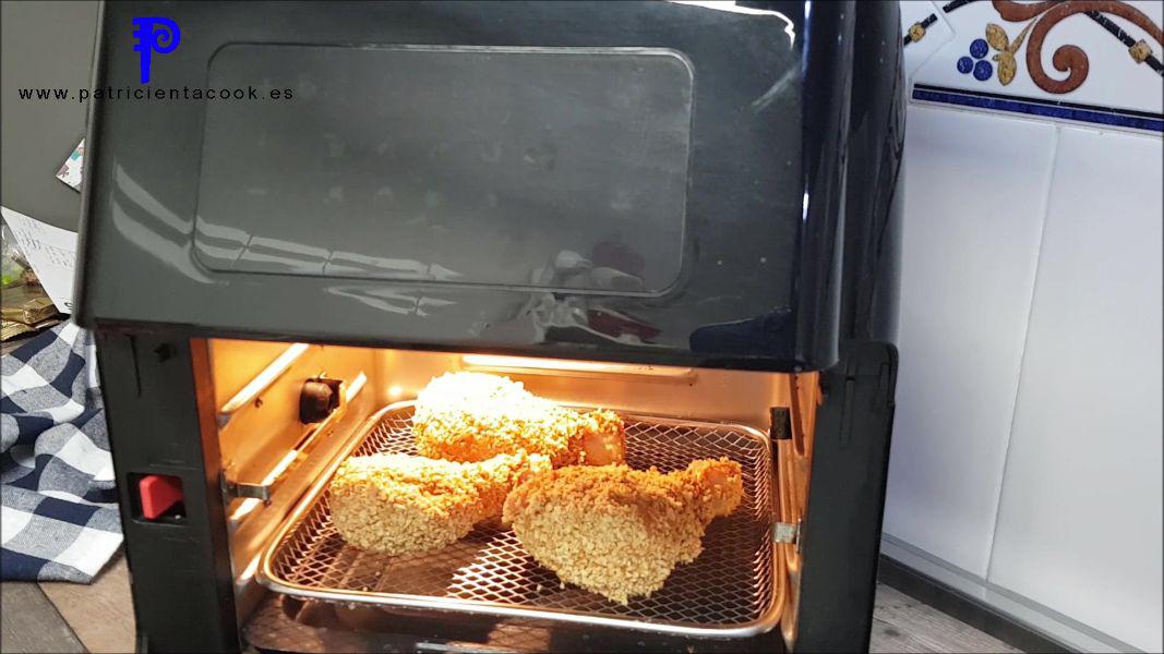 Muslos de pollo rebozados crujientes en freidora de aire 9 en 1 de Lidl. Patricienta Cook