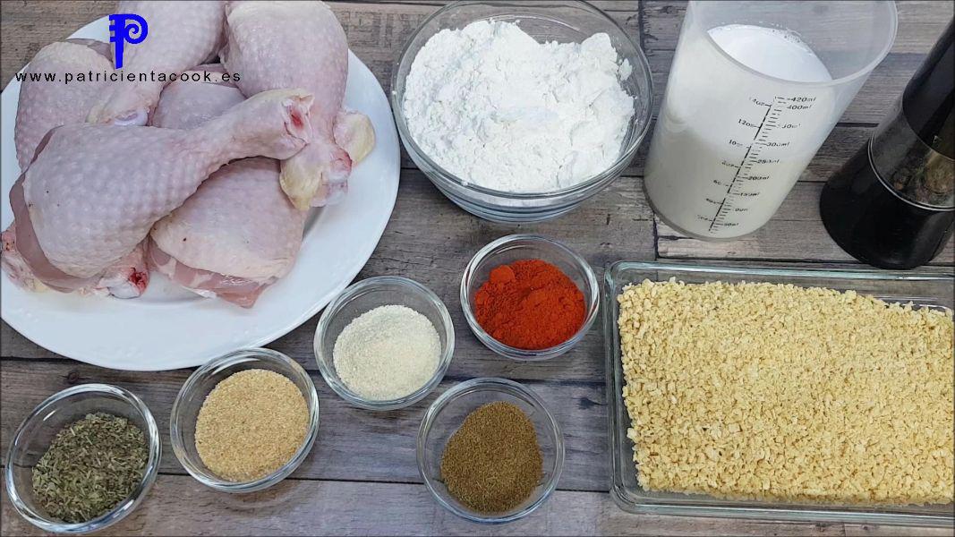 Muslos de pollo rebozados crujientes en freidora de aire 9 en 1 de Lidl. Patricienta Cook