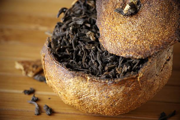 Ju Pu Cha en cascara de mandarina