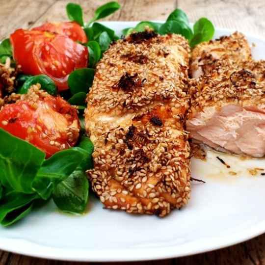 salmon a la naranja o salmon crispy