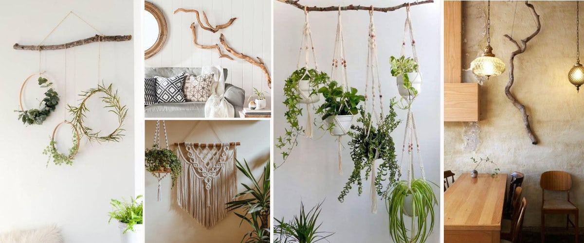 Decora con ramas la pared