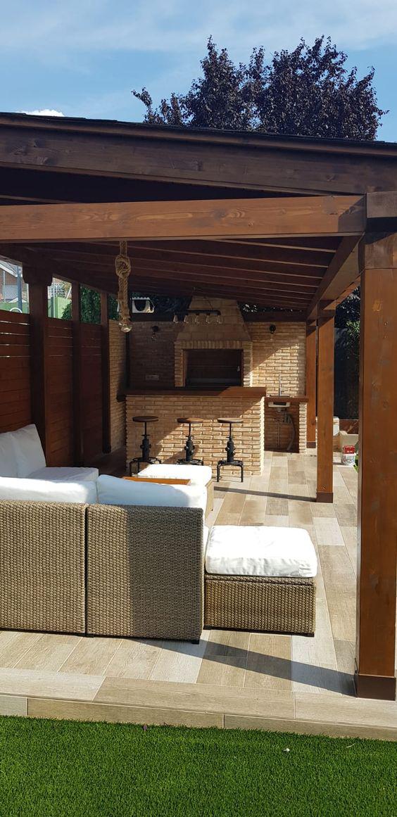 Diseños de barbacoas de obra para jardín