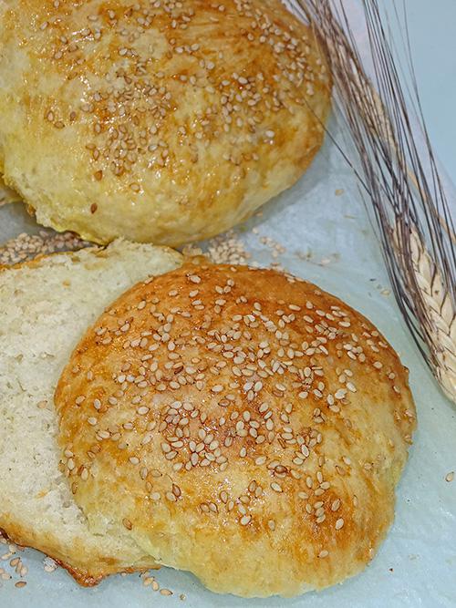 Pan de hamburguesa casero - Primer plano