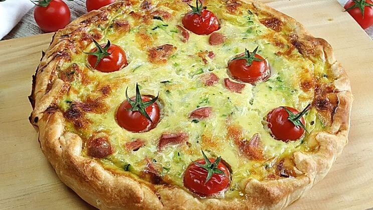 Quiche de calabacin y pavo