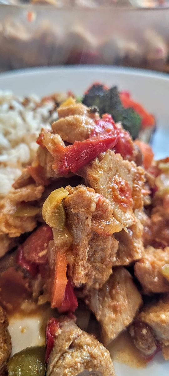 Receta de Magro de Cerdo Guisado con vino moscatel y brandy