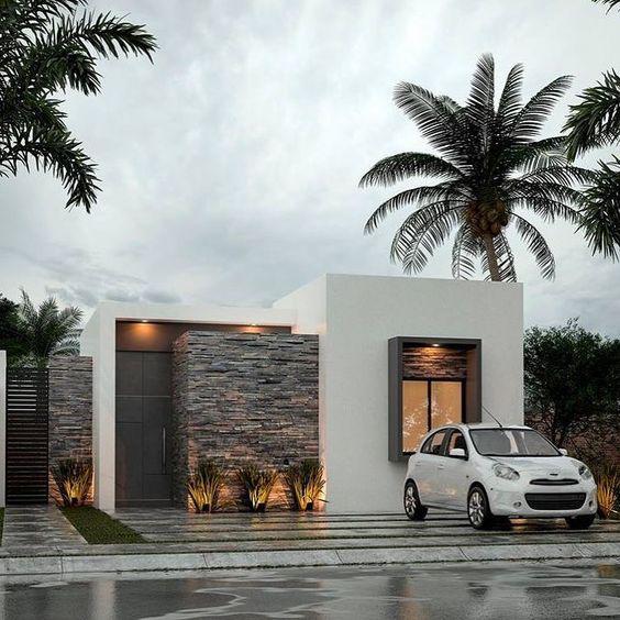 Fachadas de casas sencillas de Infonavit