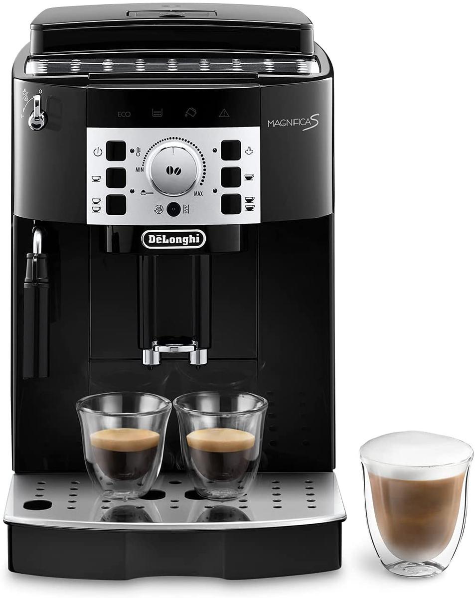 De'Longhi Perfetto Magnifica S - Cafetera Superautomática con 15 Bares de Presión, para Espresso y Cappuccino, 13 Programas Ajustables, Sistema de Auto-limpieza, ECAM 22.110.B, Negra 35 x 24 x 43 cm