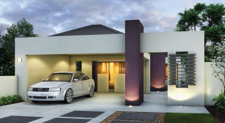 Fachadas de casas modernas de una planta