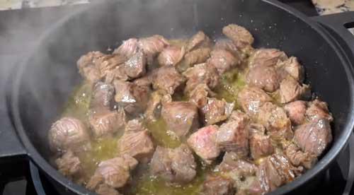 sellar la ternera con champiñones