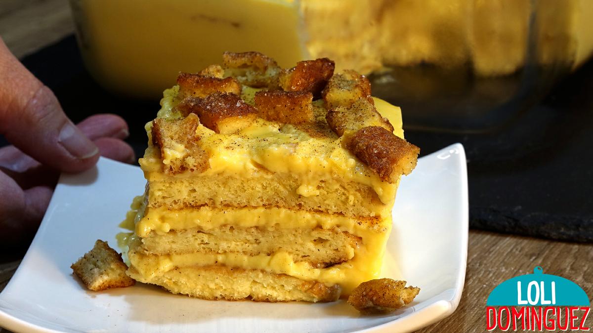 PASTEL DE TORRIJAS CON FLAN, ESPECIAL SEMANA SANTA 2022. Unas buenas torrijas en esta época no pueden faltar en nuestra mesa, pero si además las acompañamos con flan cremoso hace de este humilde dulce un postre que te eleva al cielo, no dejes de probarlo porque te va a encantar, por su sabor a torrija tradicional