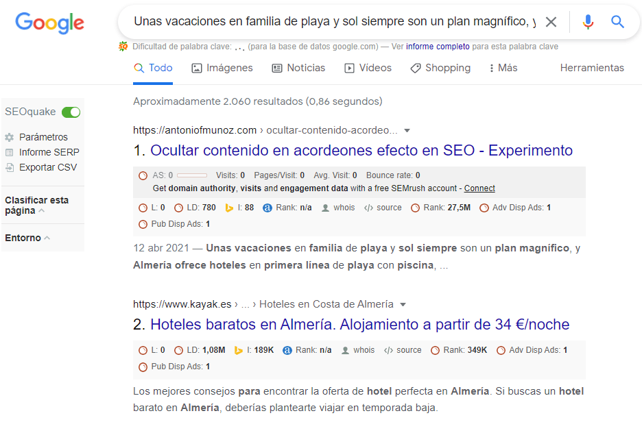 contenido oculto por tablas