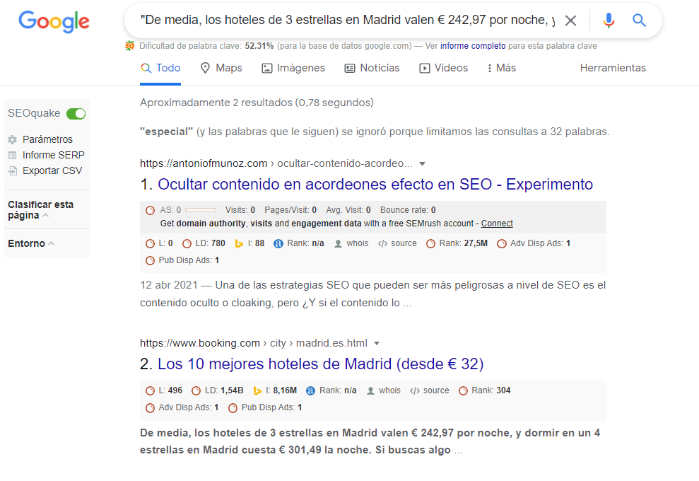 contenido oculto por desplegables